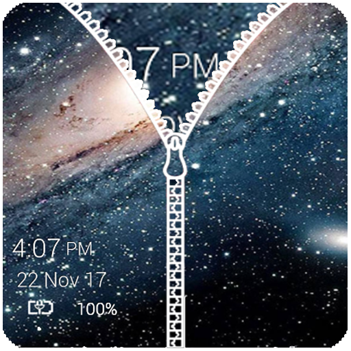 Zipper Lock Screen Time Password Wallpaper icon