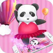 China Pink Panda Dancing Cute Theme أيقونة