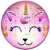 Pink Glitter Unicorn Cat Keyboard Theme