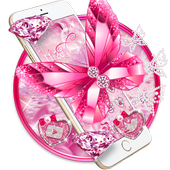 Pink Glitter Diamond Butterfly Theme icon