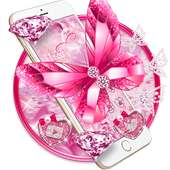 Pink Glitter Diamond Butterfly Theme on 9Apps