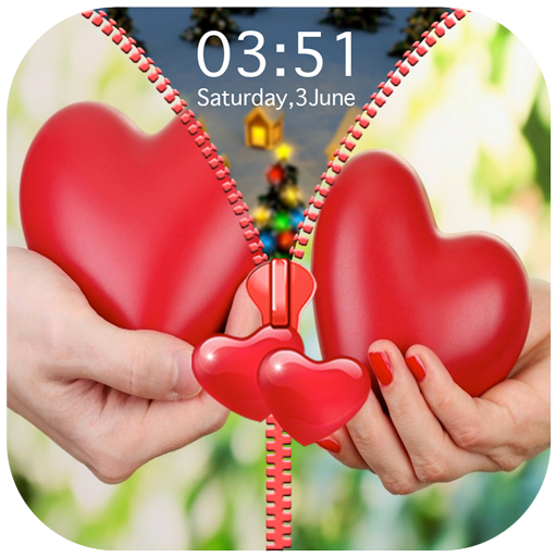 Love Heart Zipper Lock Screen icon