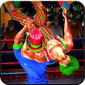 Clown Wrestling Ring Fighting Tag Team Champions