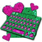 ثيم لوحة المفاتيح Sequin Pink Green Flip icon