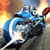 Police Superhero Robot Bike icon