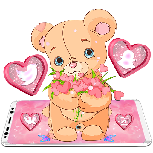 Teddy Bear Pink Launcher Theme icon