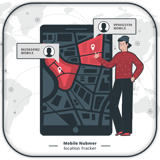 Mobile number location finder icon