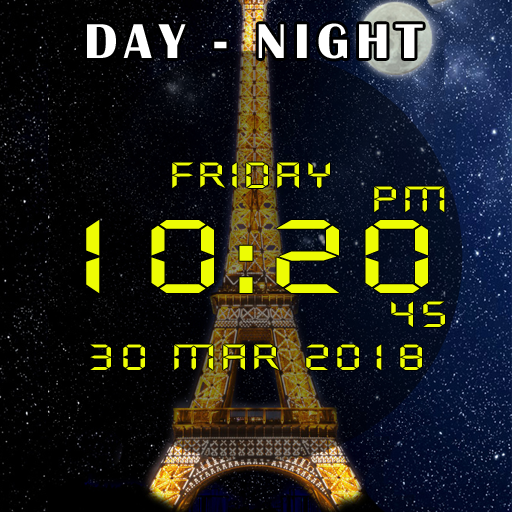 Day night automatic change clock wallpaper icon