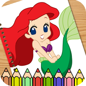 Mermaid Princess Coloring Game icon