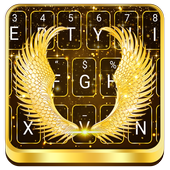 Angel Gold Plated Wings Keyboard Theme icon