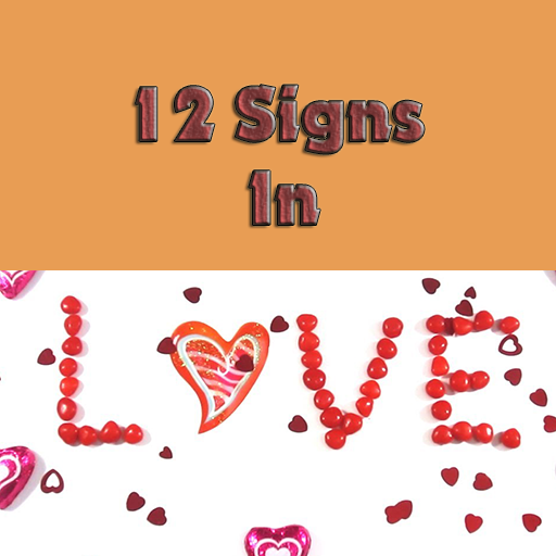 12 signs in love icon