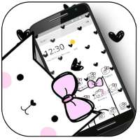 Cute Heart Spot Bow Kitty Theme on 9Apps