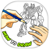 How To Draw Robot icon