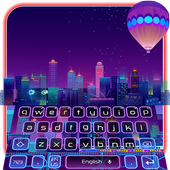 3D Live Neon City Life Keyboard Theme icon