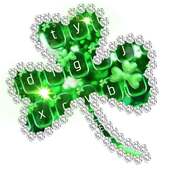 Glitter Green Clover Keyboard