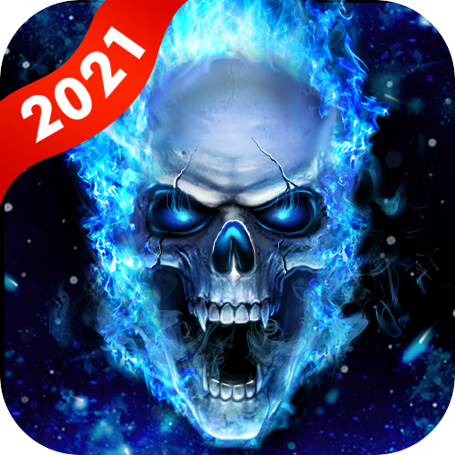 Blue Fire Skull Live Wallpapers Themes icon