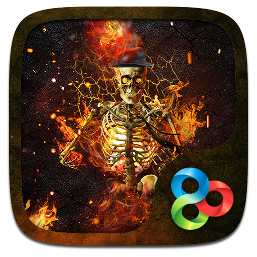 Fire Skull Parallax Go Launcher Theme icon