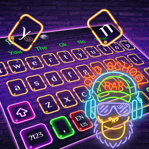 Colorful Neon Monkey Keyboard Theme icon