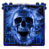 Blue Fire Skull Keyboard icon