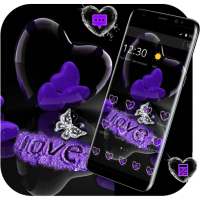 Violet Crystal Heart Love Valentine Theme