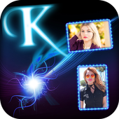 Neon Text Dual Photo Frame أيقونة