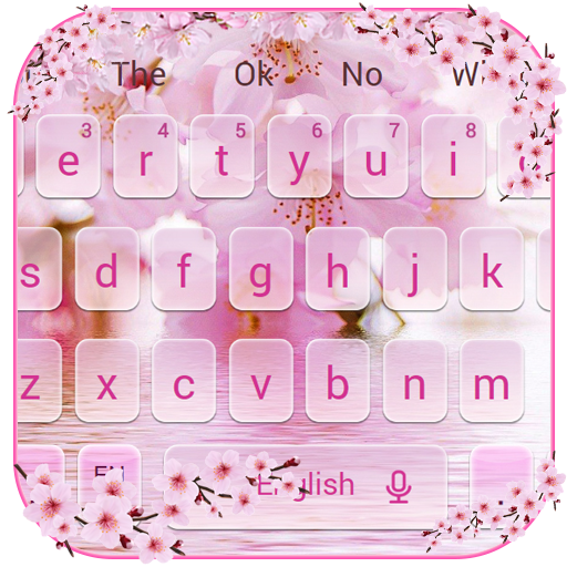 Pink Sakura Flower Keyboard Theme icon