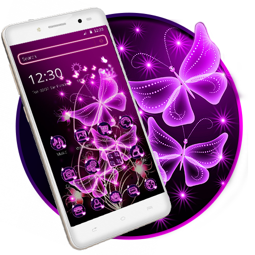 Salmon Neon butterfly Theme icon