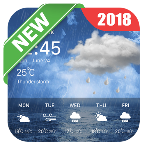 Weather Offline &amp; Clock Widget 2018 icon