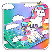Cute Cartoon Unicorn Keyboard icon