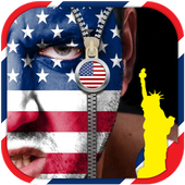 US Flag Zipper Lock Screen icon