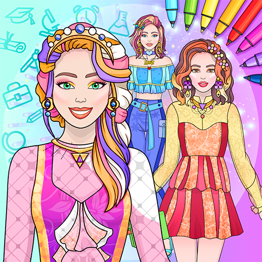 College Girl Coloring Dress Up icon