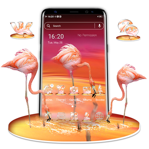 Pink Flamingo Launcher Theme icon