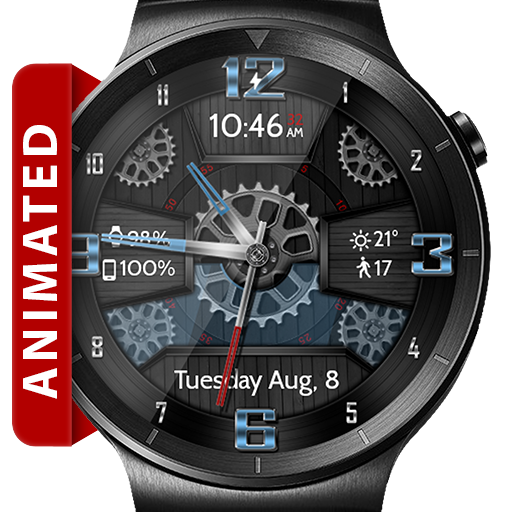 Wooden Gears HD Watch Face Widget &amp; Live Wallpaper icon