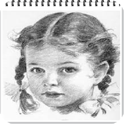 Pencil drawings step by step icon