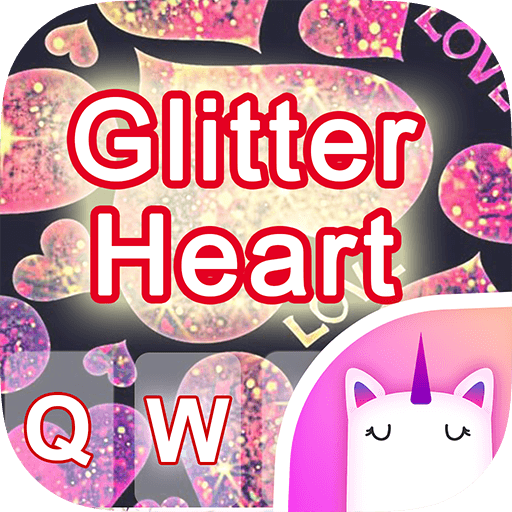 Glitter Heart Emoji Keyboard Theme icon