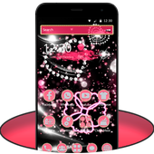 Pink Shiny and Diamond Heart Glitter Theme icon