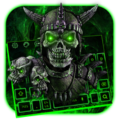 Neon Green Soldier Skull Keyboard Theme icon