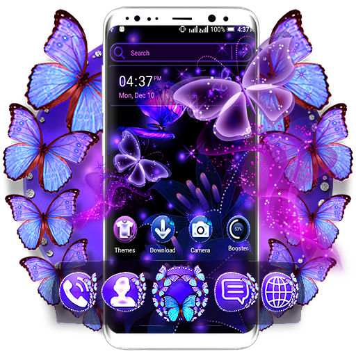 Purple Butterlfy Launcher Theme icon