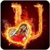 Fire Text Photo Frame on 9Apps