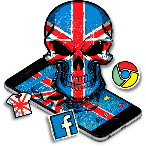 Union Jack Flag Skull Theme أيقونة