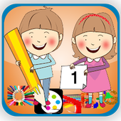 learn to draw and coloring icon