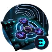 Neon fidget spinner 3D tech keyboard