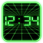 Green Neon Digital Clock Live Wallpaper icon