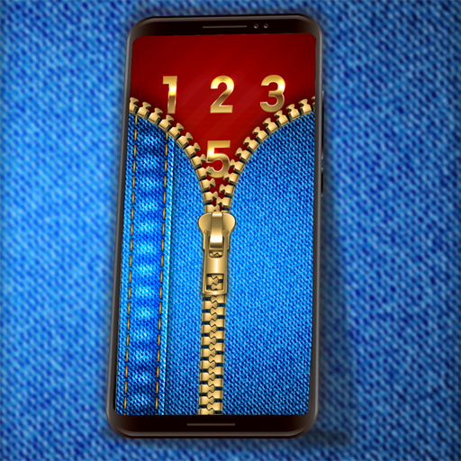 Blue Jeans Zipper Lock Screen With Pin Lock icon