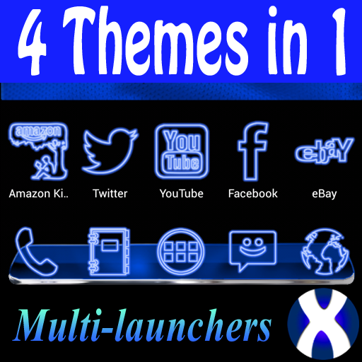 Blue Neon Complete 4 Themes icon