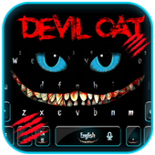 Black Devil Cat Smile Keyboard Theme icon
