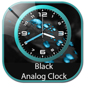 Black Analog Clock Live Wallpaper icon