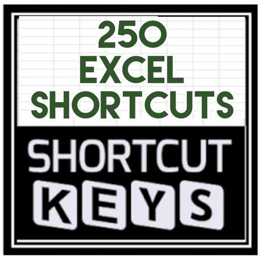 250 Excel shortcuts icon