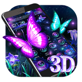 3D Neon Light Butterfly Launcher icon