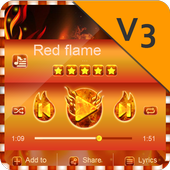 Red flame PlayerPro Skin icon